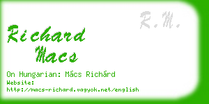 richard macs business card