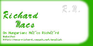 richard macs business card